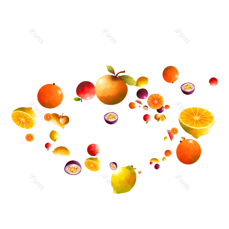 卡通素材图片,水果元素,卡通水果PNG,卡通元素免抠素材